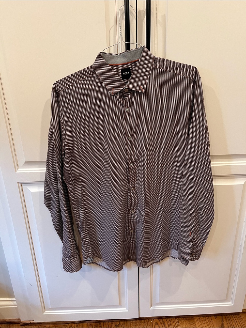 BOSS Men's Long-Sleeve Patterned Dress Shirt
